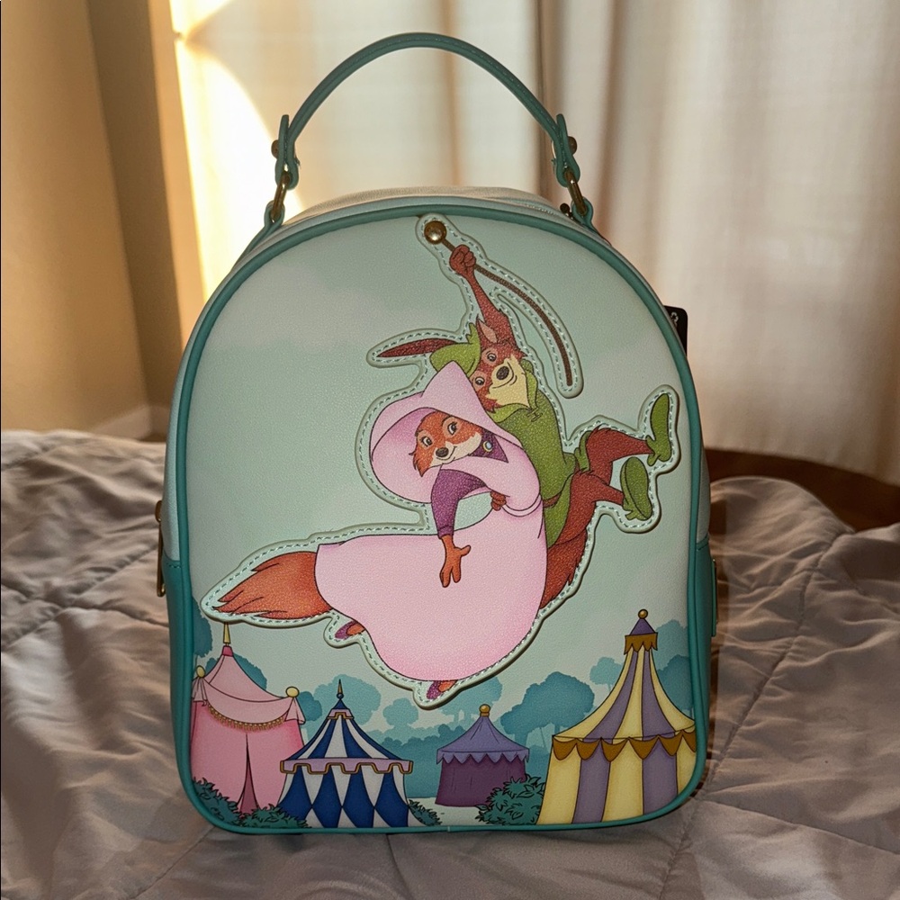 Disney Robin Hood and Maid Marian Teal Backpack